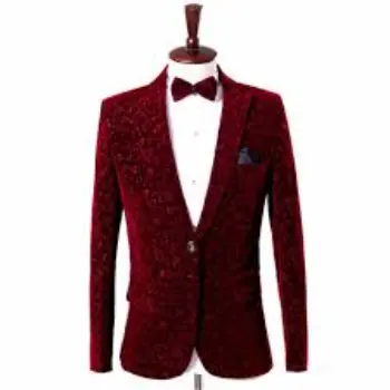 Party Wear Mens Printed Velvet Blazer